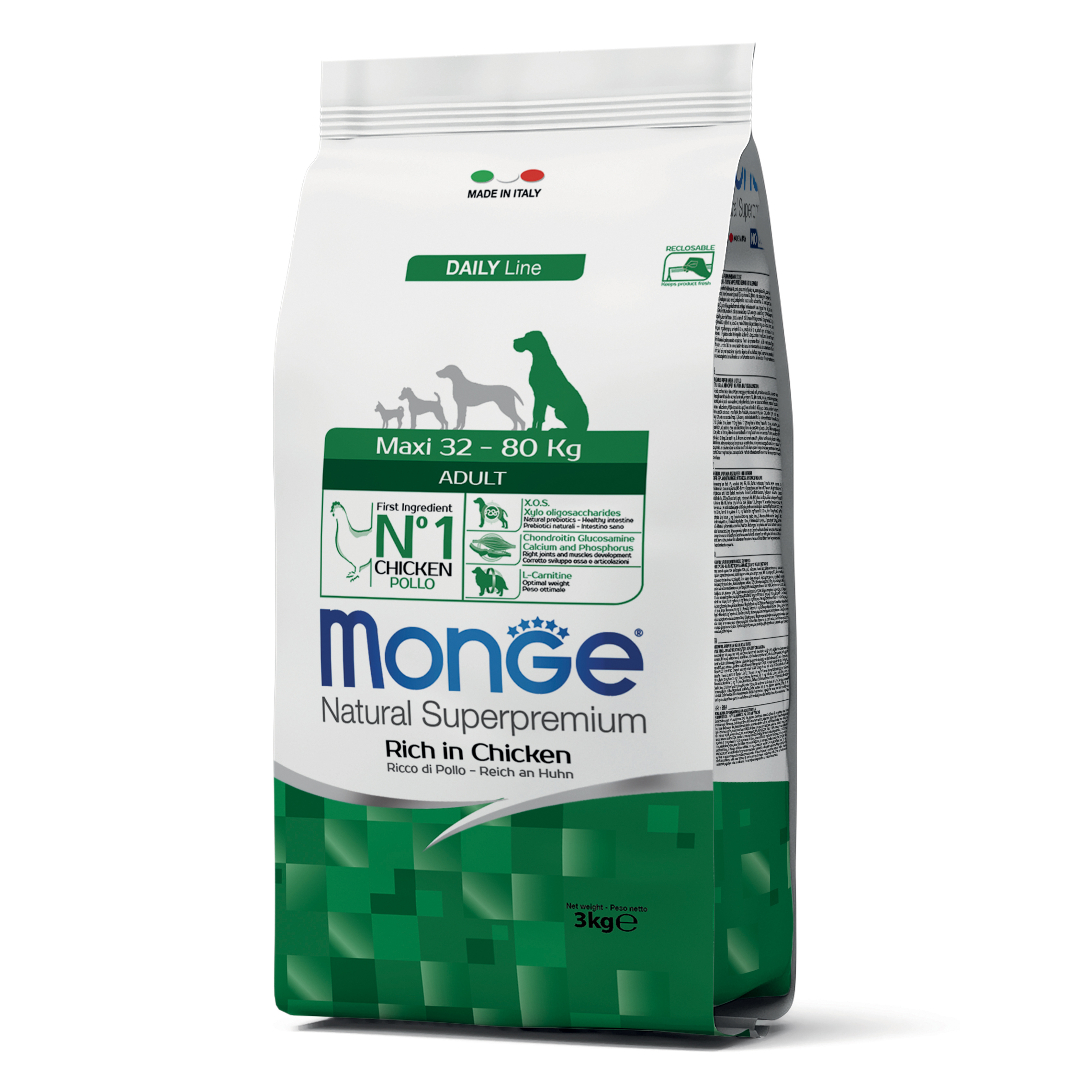 foto del prodotto monge cane natural superpremium adulto maxi pollo 3 kg