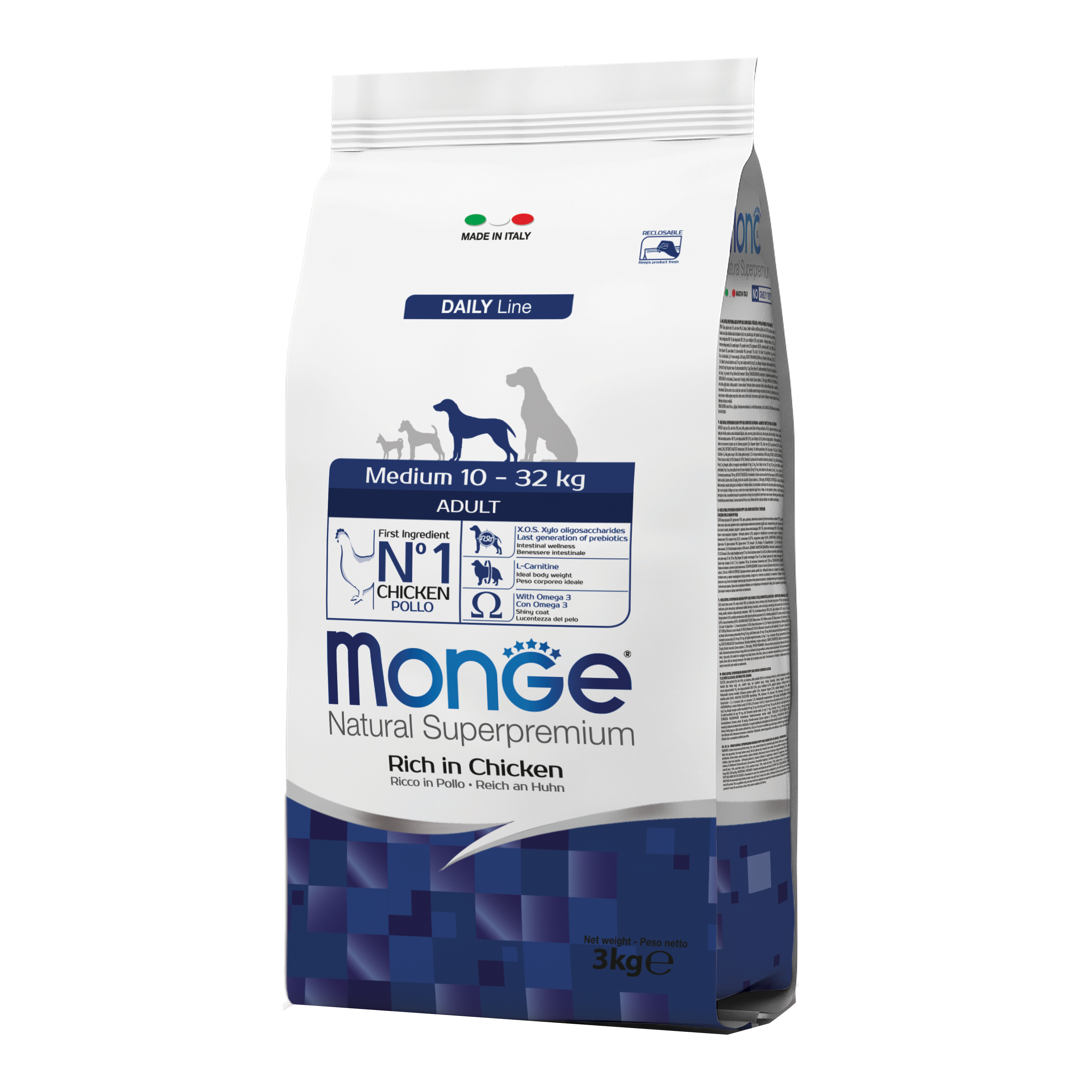 foto del prodotto monge cane natural superpremium adulto medium pollo 3 kg