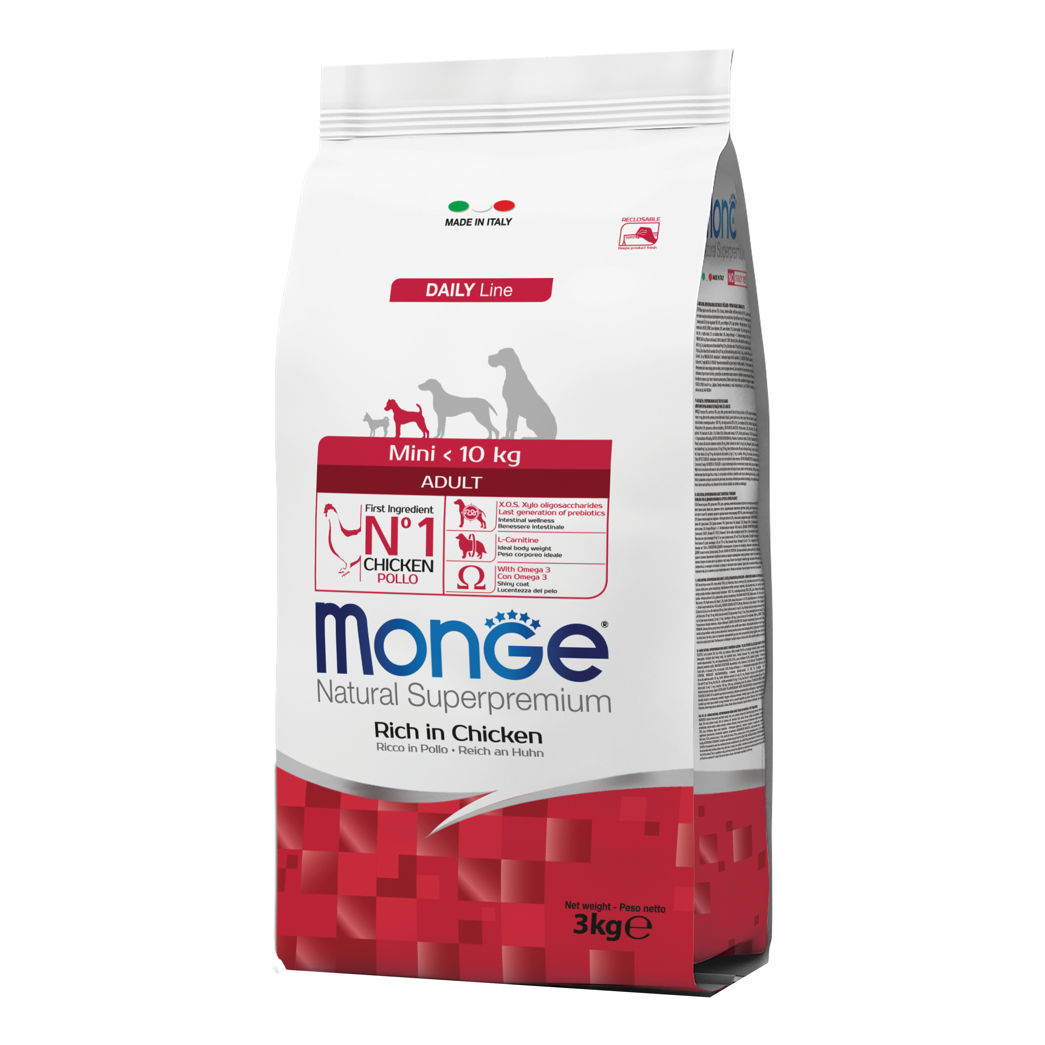 foto del prodotto monge cane natural superpremium adulto mini pollo 3 kg
