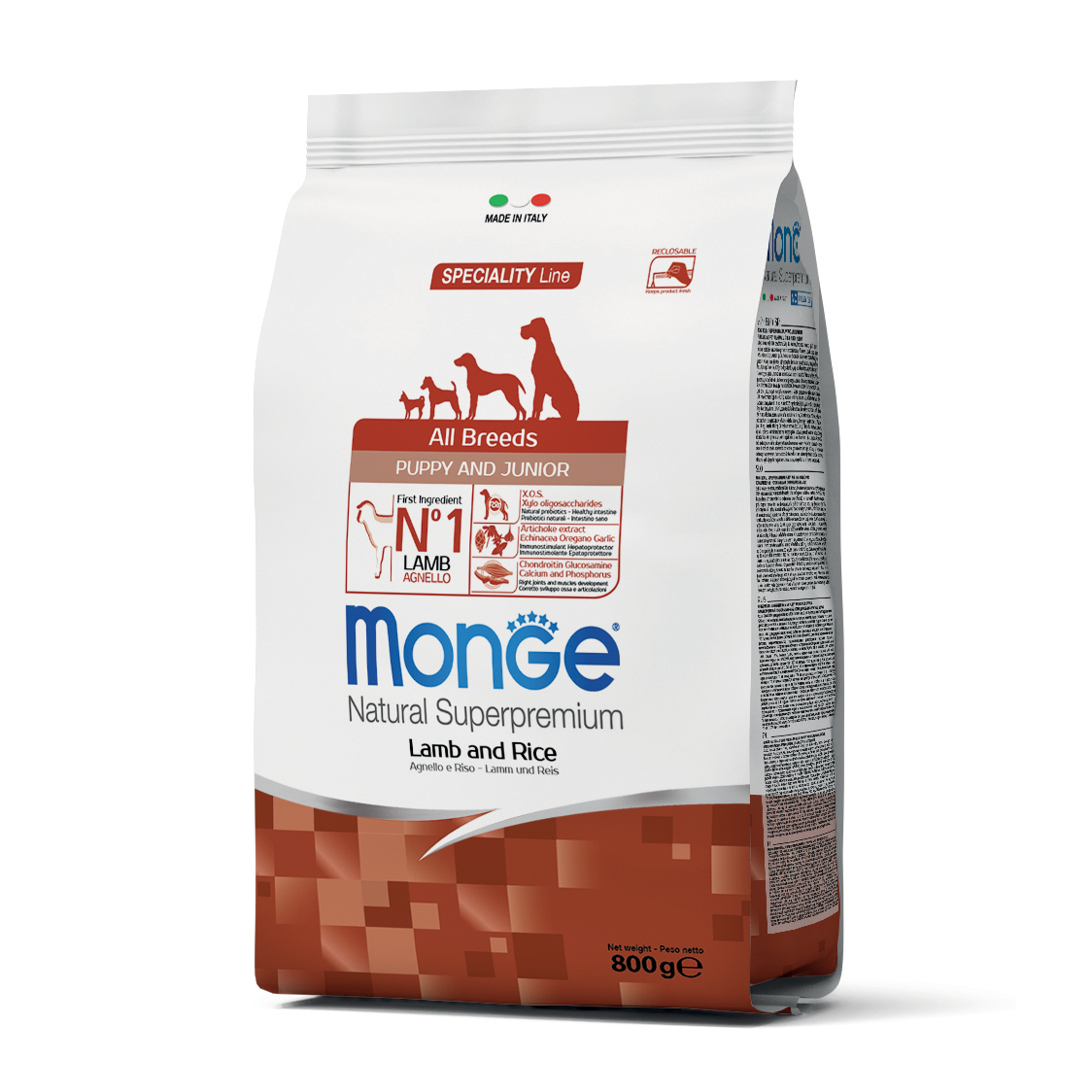 foto del prodotto monge cane natural superpremium puppy amp junior all breeds agnello amp riso 800 gr