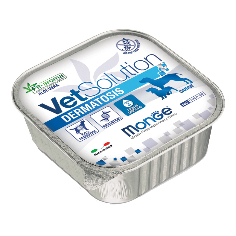 foto del prodotto monge cane vet solution dermatosis vaschetta 150 gr
