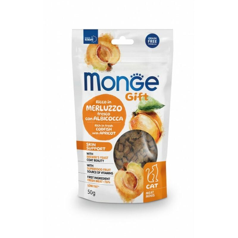 foto del prodotto monge cat gift meat minis skin support merluzzo con albicocca omaggio cat gift meat minis skin support merluzzo con albicocca omaggio