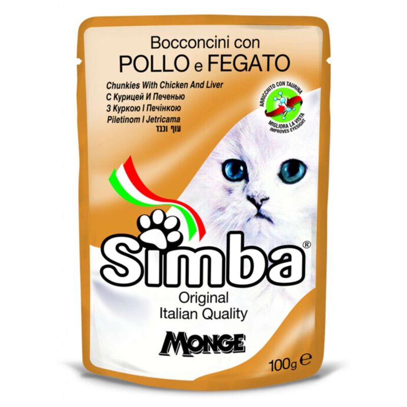 foto del prodotto monge cibo gatto simba 100 g pollo e fegato 24 pezzi