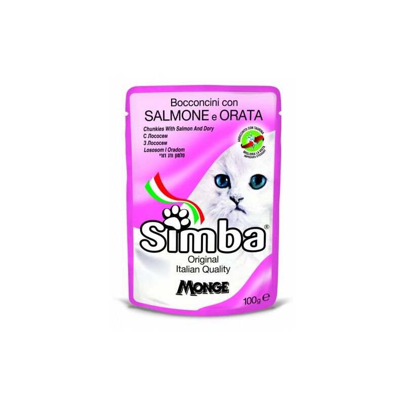 foto del prodotto monge cibo gatto simba 100 g salmone e orata 24 pz