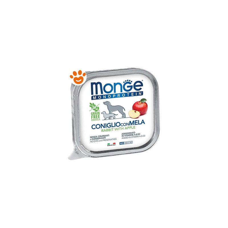 foto del prodotto monge dog monoprotein adult coniglio e mela dog monoprotein adult coniglio e mela vaschetta da 150 gr