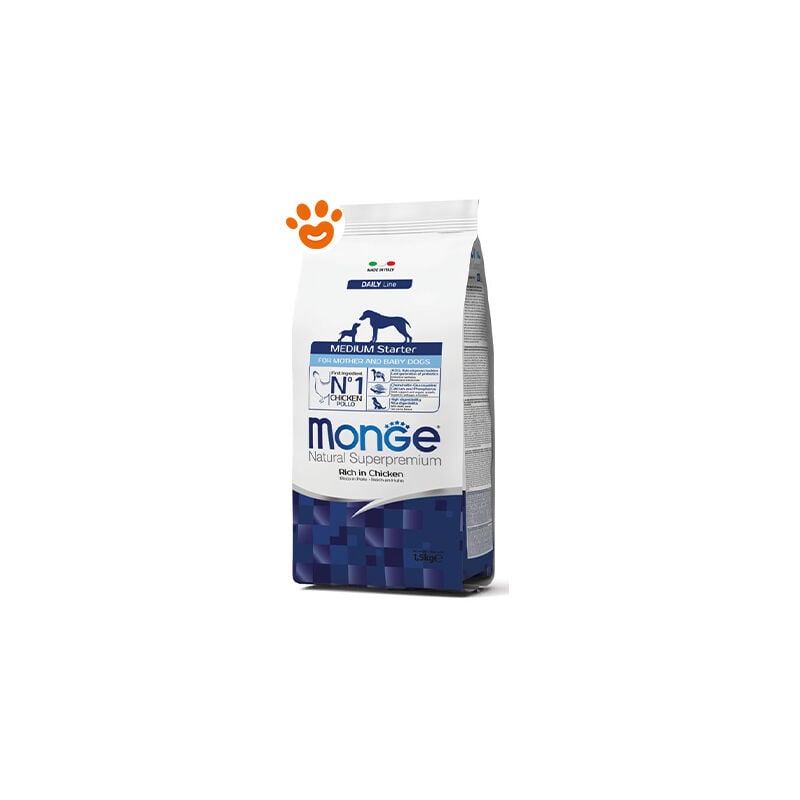 foto del prodotto monge - dog natural superpremium medium starter con pollo dog natural superpremium medium starter con pollo - sacco da 1,5 kg