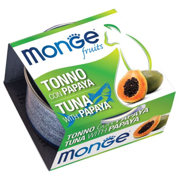 foto del prodotto monge fruits cat adult prelibatezze naturali 80 gr tonno con papaya confezione da 6 pezzi cibo umido per gatti 1 ordine scegli lo sconto bzr5 bzr20 200 punti fedelt 