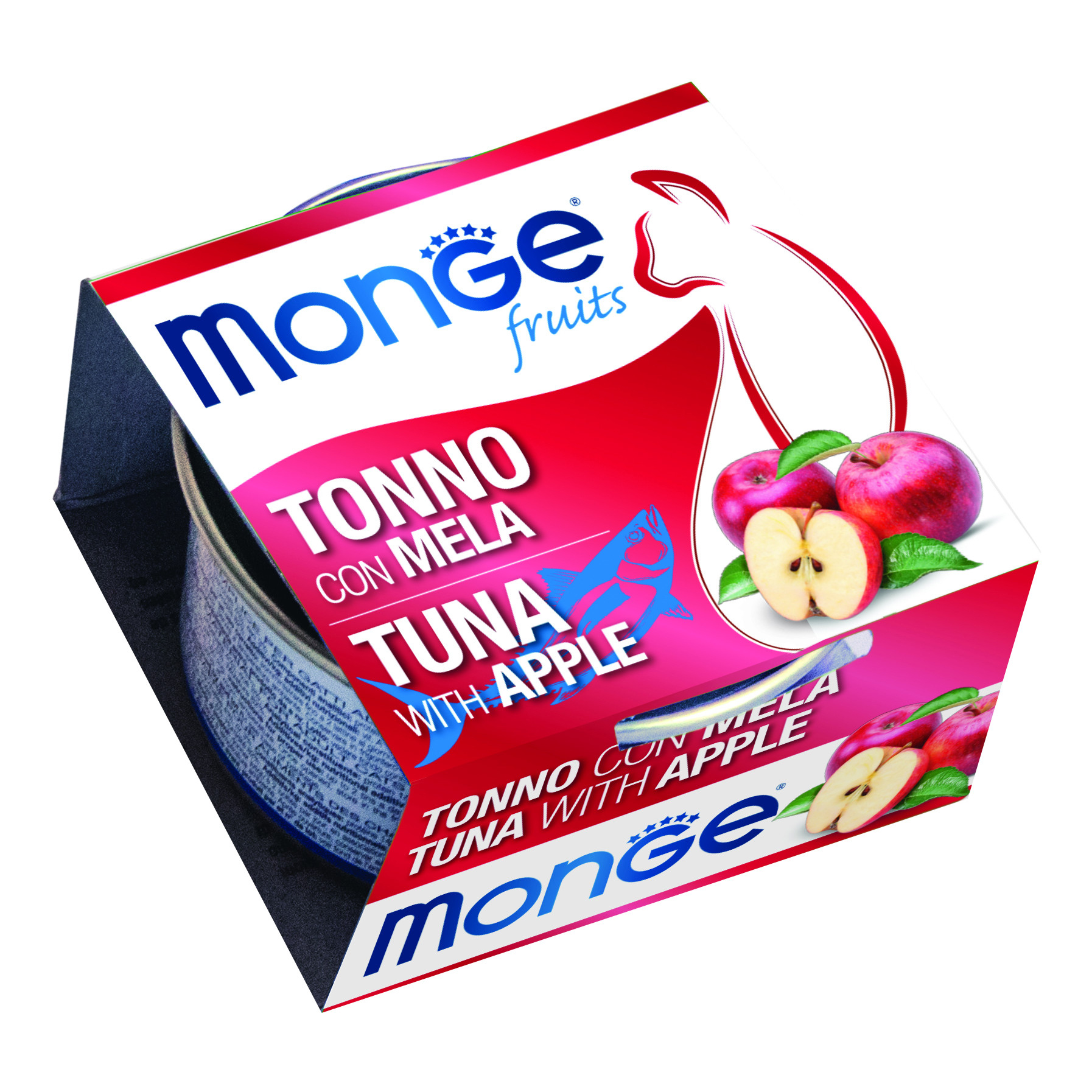 foto del prodotto monge gatto fruits lattina adulto tonno &amp; mela 80 gr