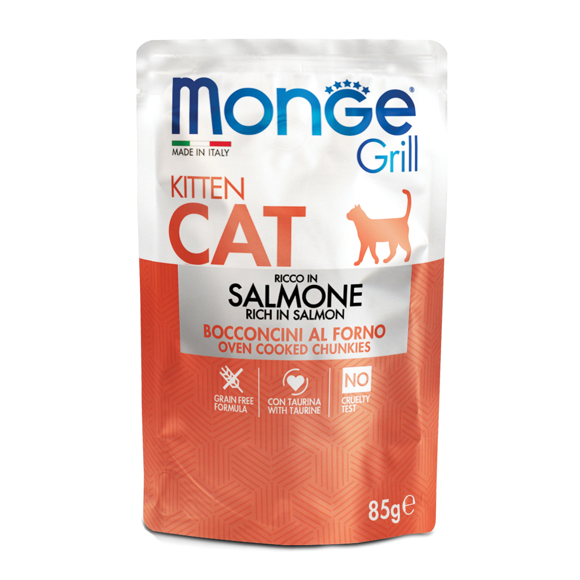 foto del prodotto monge gatto grill busta kitten salmone 85 gr