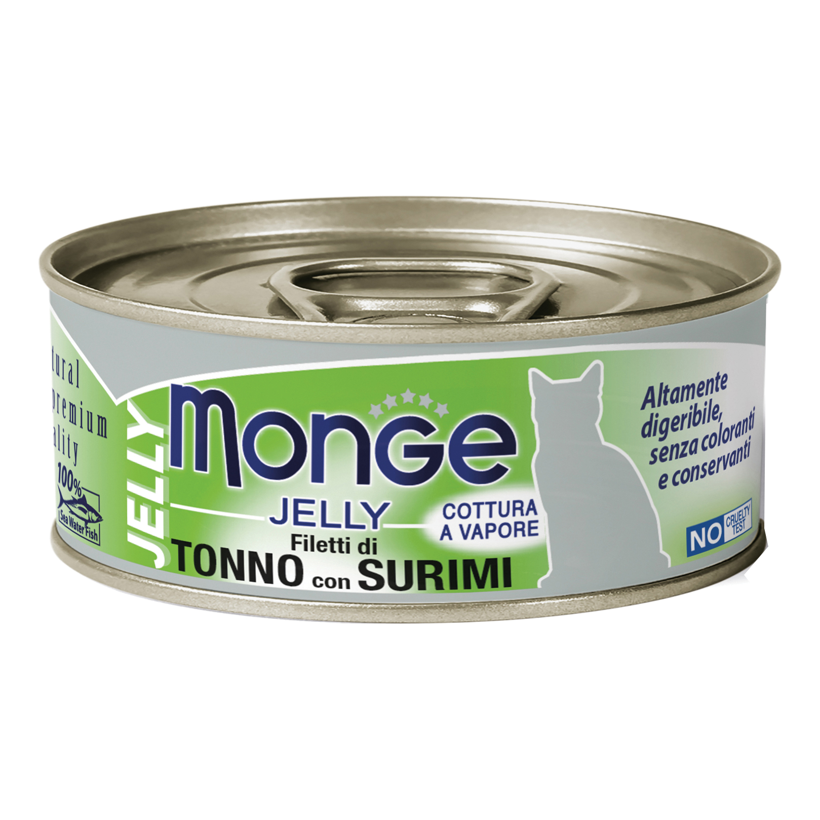 foto del prodotto monge gatto jelly lattina adulto filetti di tonno amp surimi 80 gr