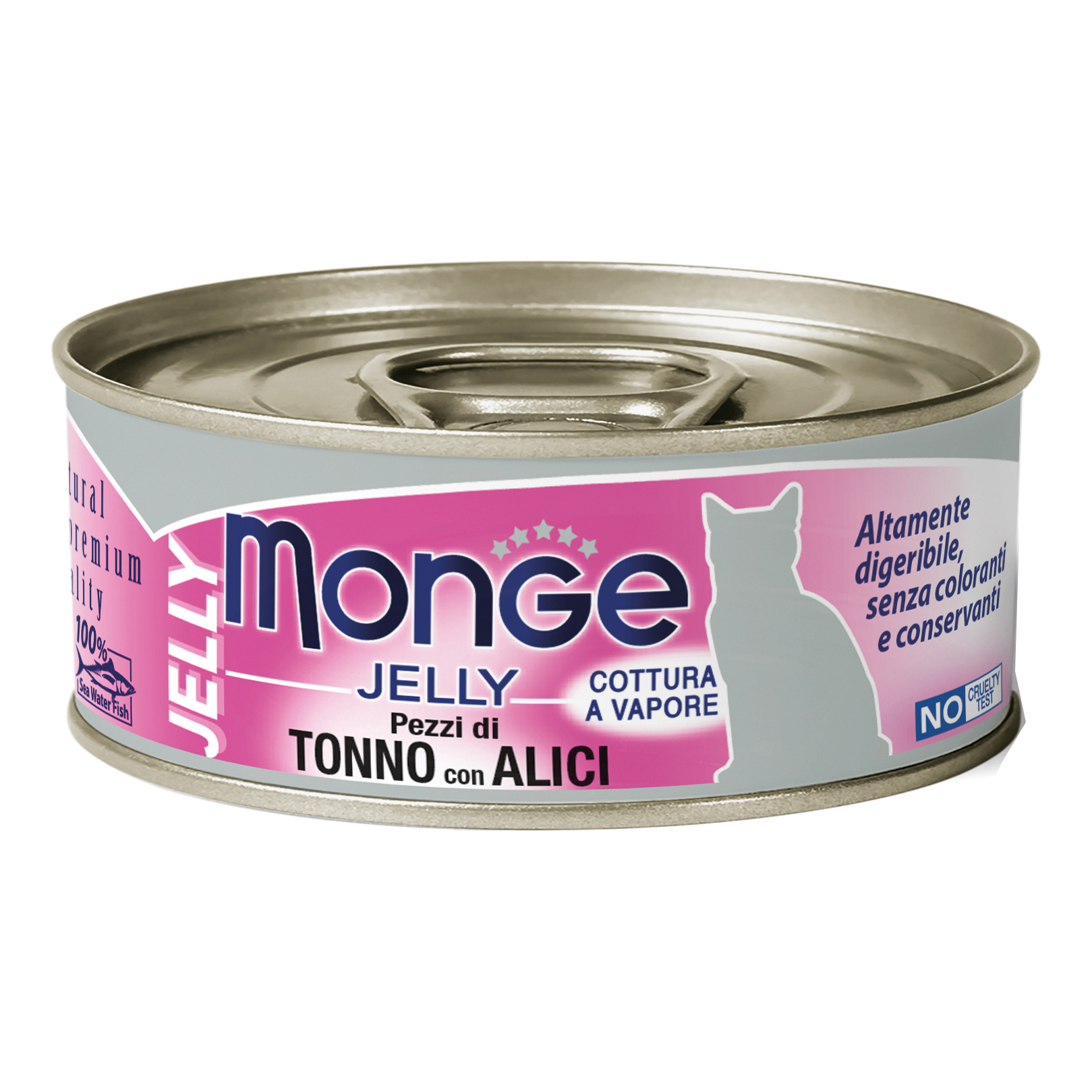 foto del prodotto monge gatto jelly lattina adulto pezzi di tonno amp acciughine 80 gr