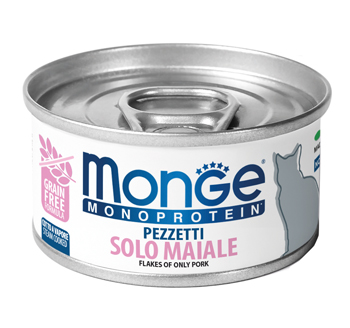 foto del prodotto monge gatto monoprotein lattina adulto pezzetti solo maiale 80 gr