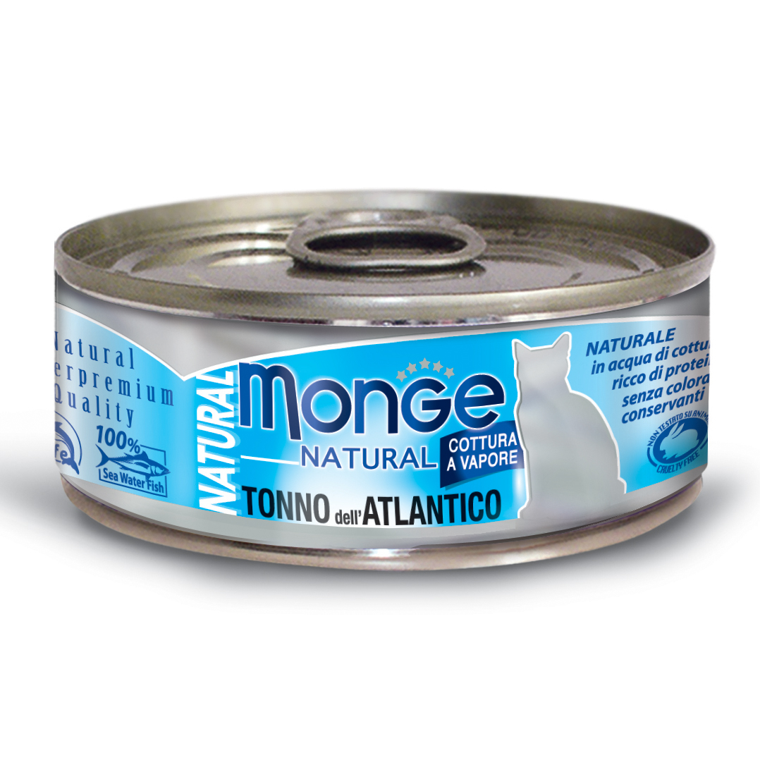 foto del prodotto monge gatto natural lattina adulto tonno dell 039 atlantico 80 gr