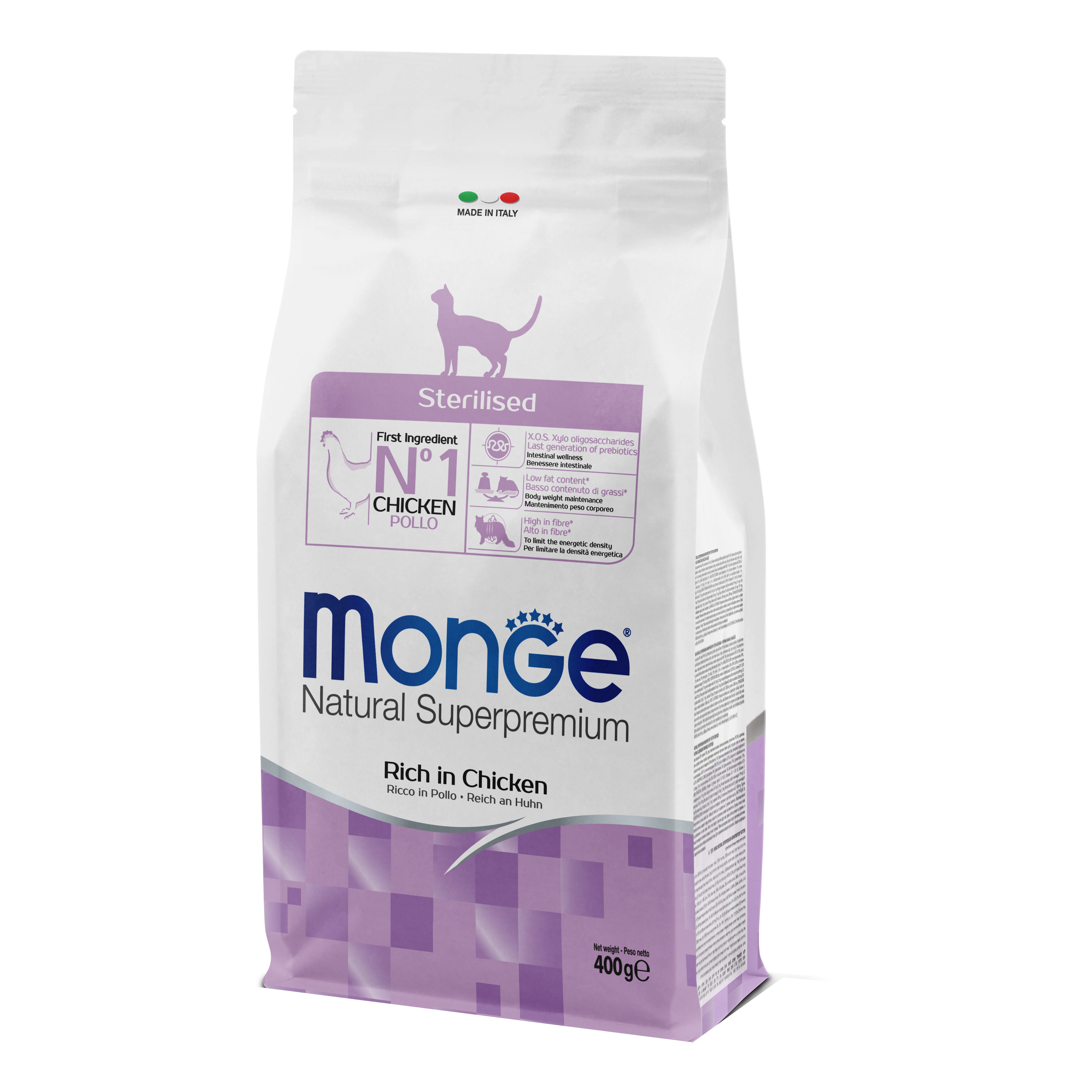 foto del prodotto monge gatto natural superpremium adulto sterilizzato pollo 400 gr
