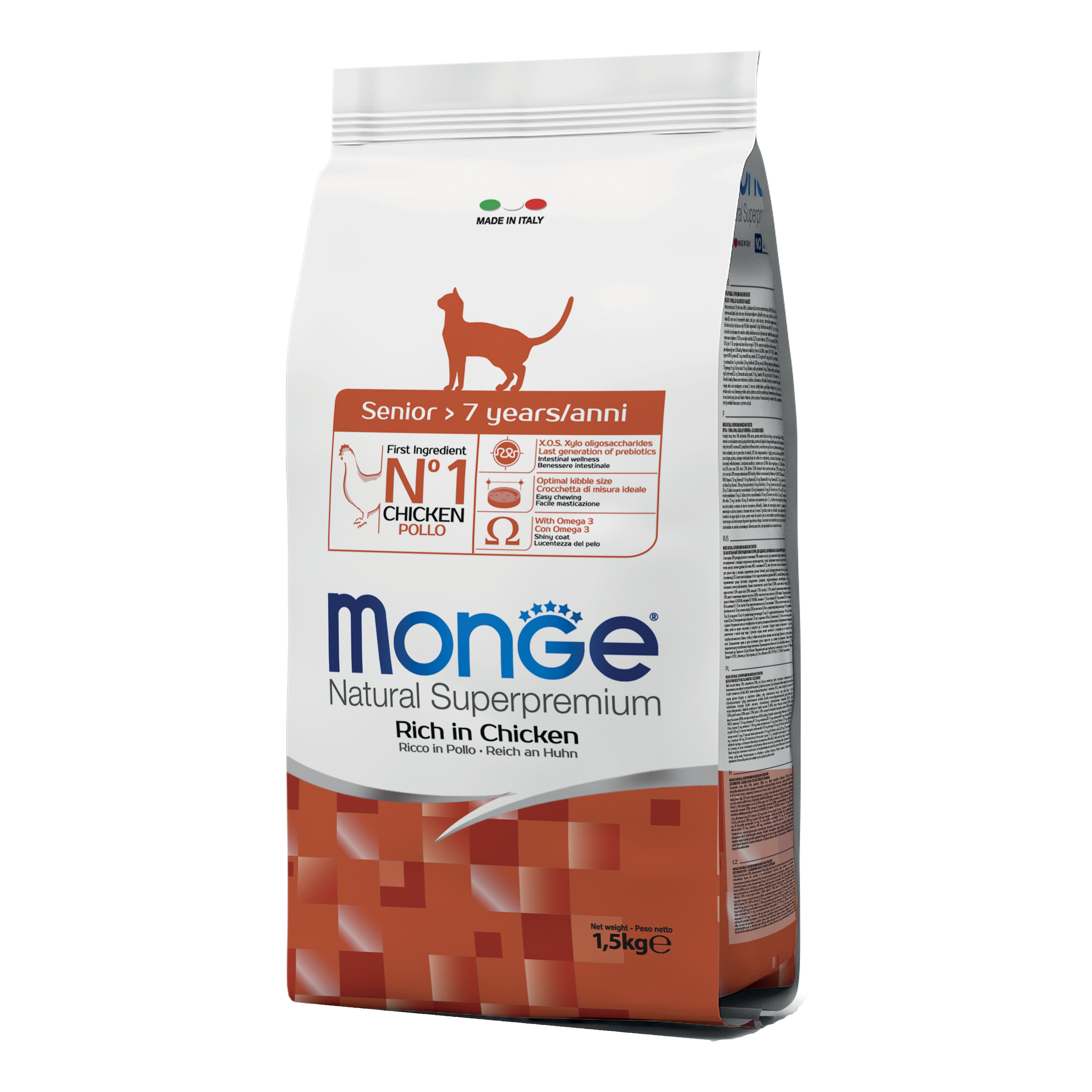 foto del prodotto monge gatto natural superpremium senior pollo 1,5 kg