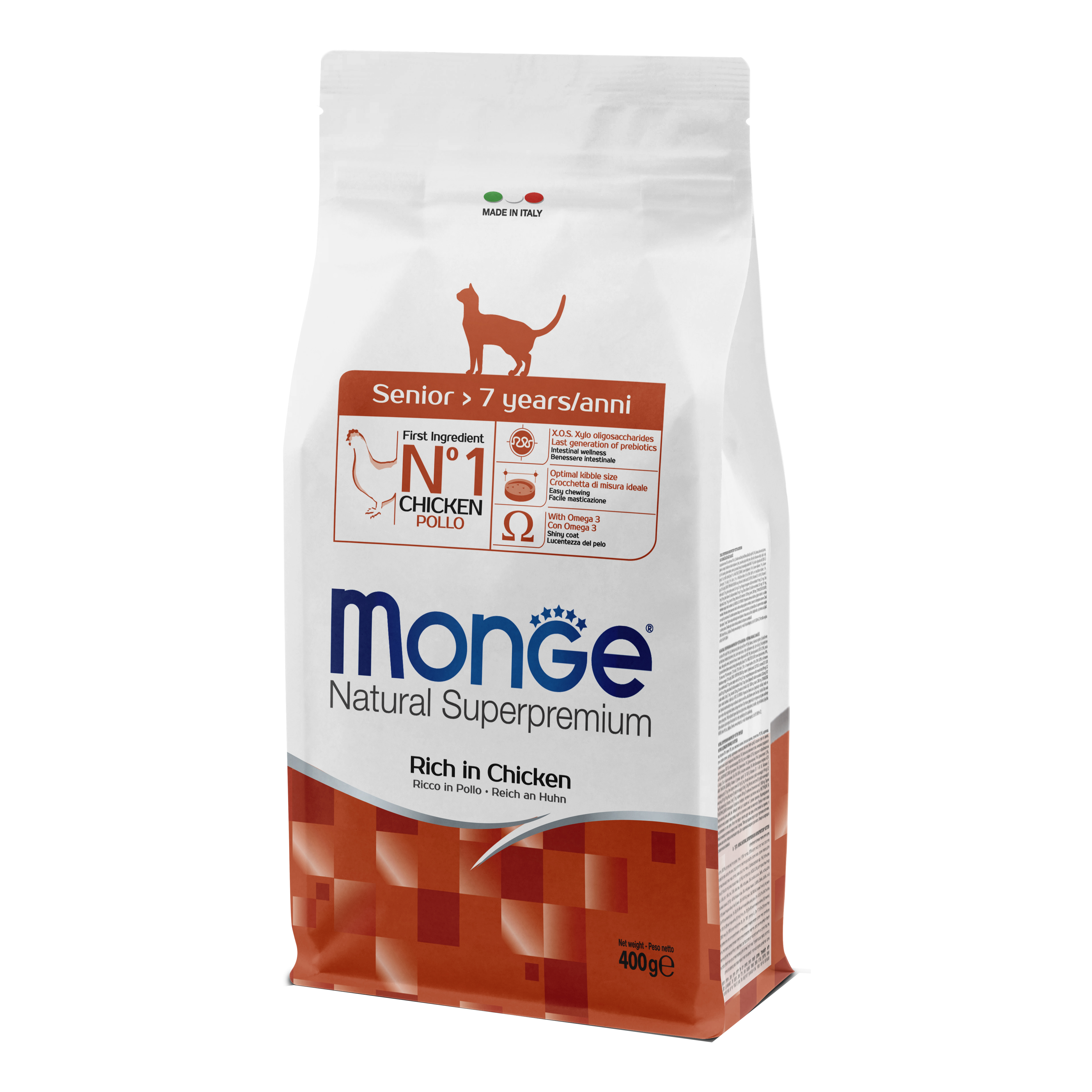 foto del prodotto monge gatto natural superpremium senior pollo 400 gr