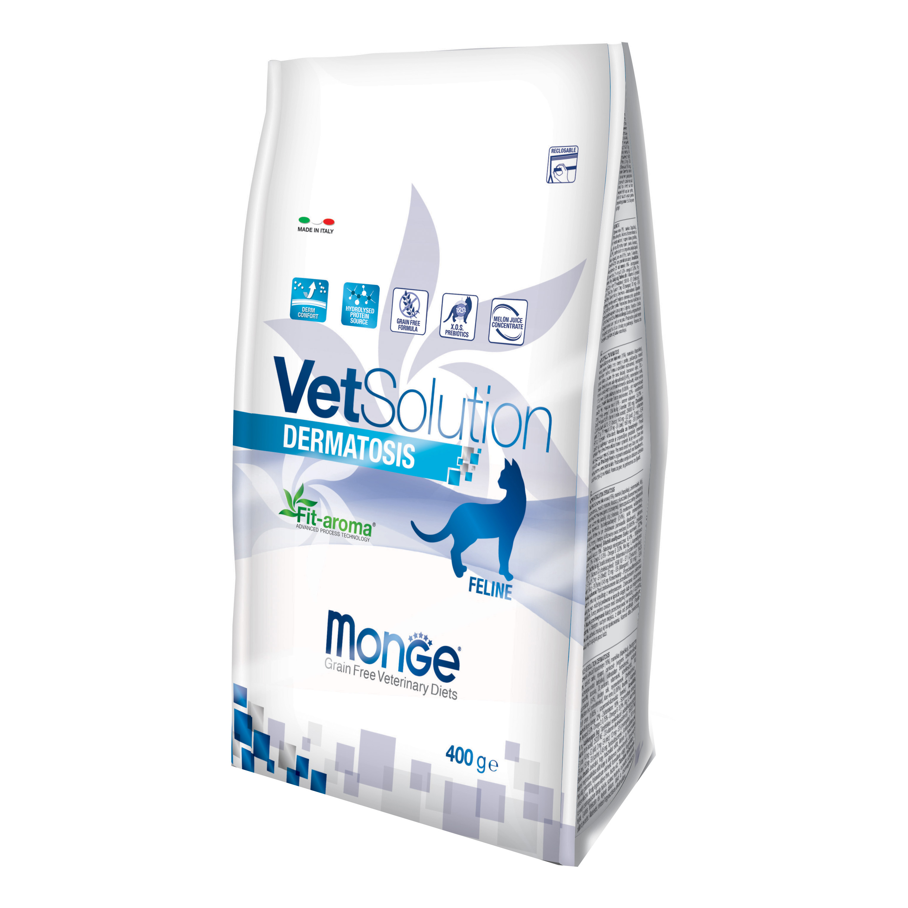 foto del prodotto monge gatto vet solution dermatosis 400 gr