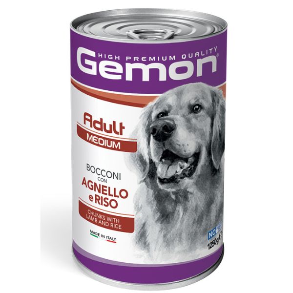 foto del prodotto monge gemon dog bocconi adult medium 1,25 kg agnello e riso confezione da 6 pezzi cibo umido per cani 1 ordine scegli lo sconto bzr5 bzr20 200 punti fedelt 
