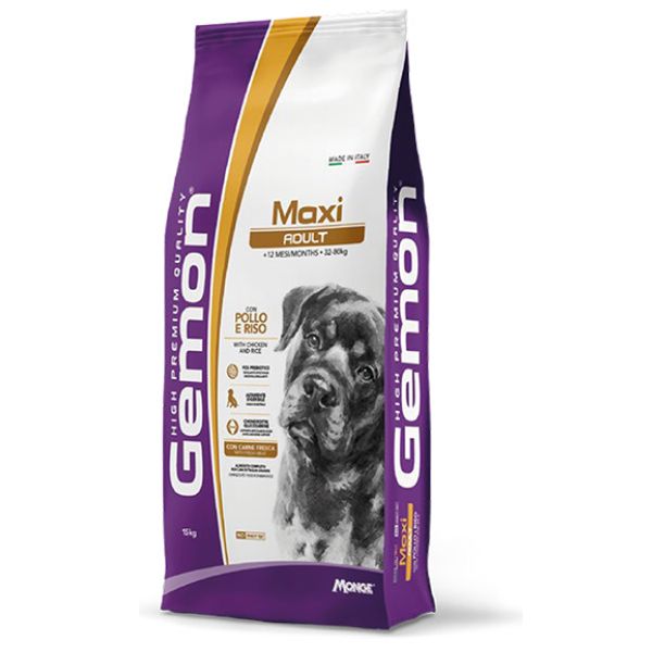 foto del prodotto monge gemon maxi adult con pollo e riso 15 kg croccantini per cani 1 ordine scegli lo sconto bzr5 bzr20 200 punti fedelt 