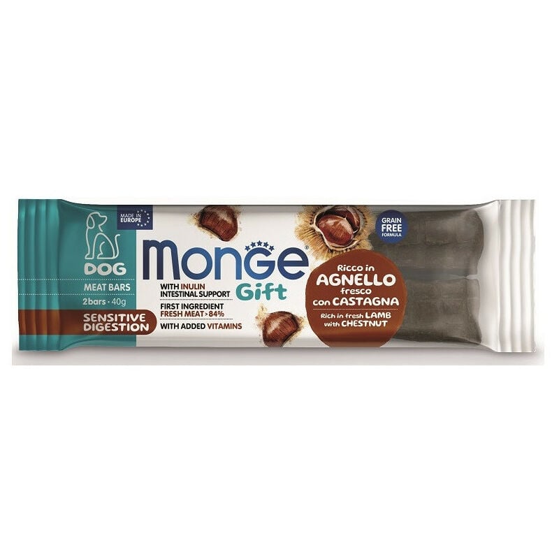 foto del prodotto monge gift meat bars sensitive digestion per cani all agnello con