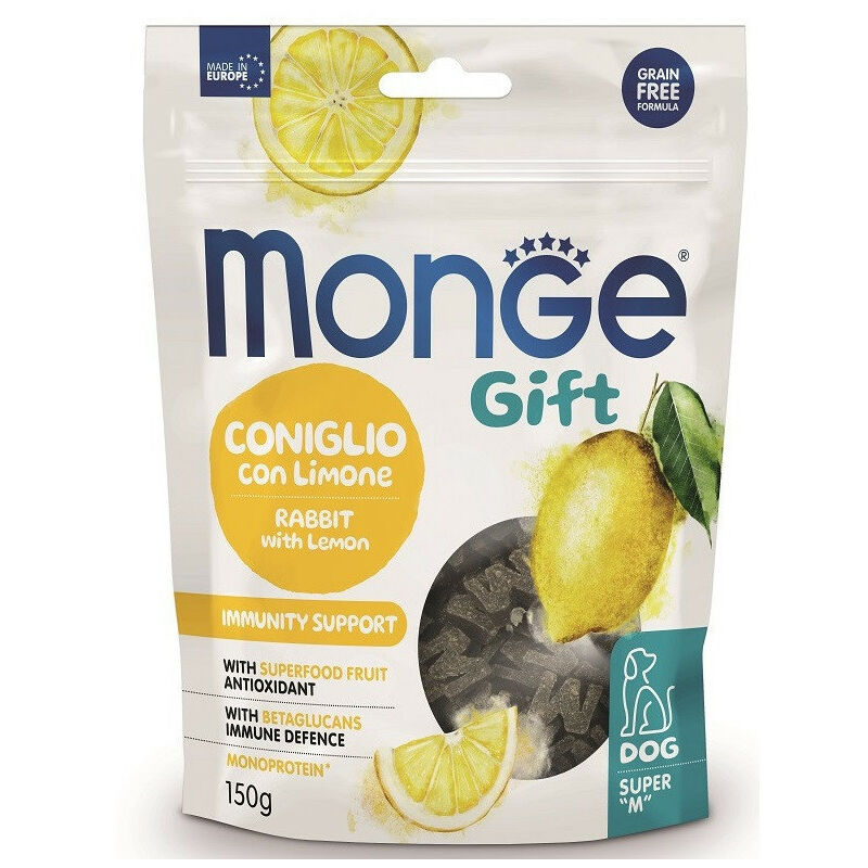 foto del prodotto monge gift super m per cani al coniglio con limone da 150 gr