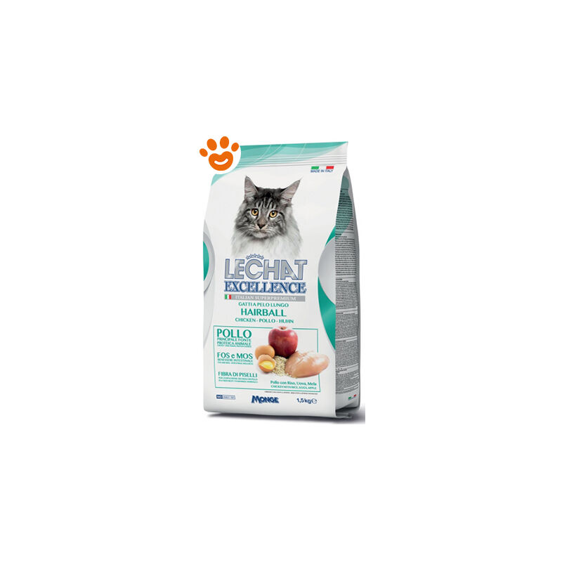 foto del prodotto monge - lechat cat adult excellence hairball al pollo lechat cat adult excellence hairball al pollo - sacco da 1,5 kg