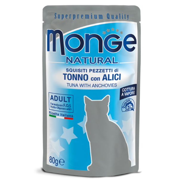 foto del prodotto monge natural adult cottura al vapore 80 gr tonno con alici confezione da 24 pezzi cibo umido per gatti 1 ordine scegli lo sconto bzr5 bzr20 200 punti fedelt 