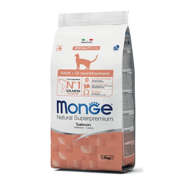 foto del prodotto monge natural superpremium adult monoprotein con salmone 1,5 kg cibo monoproteico gatto 1 ordine scegli lo sconto bzr5 bzr20 200 punti fedelt 