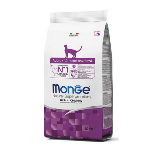 foto del prodotto monge natural superpremium adult ricco in pollo 10 kg croccantini per gatti 1 ordine scegli lo sconto bzr5 bzr20 200 punti fedelt 