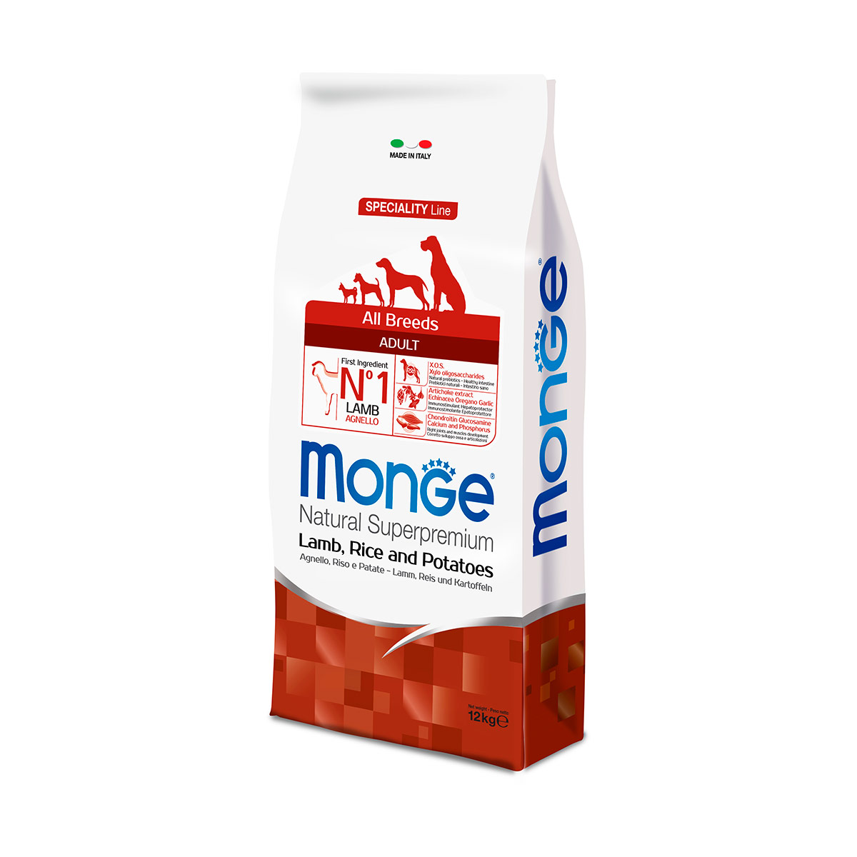 foto del prodotto monge natural superpremium all breeds adult monoprotein agnello con riso e patate 12 kg crocchette monoproteiche cane 1 ordine scegli lo sconto bzr5 bzr20 200 punti fedelt 