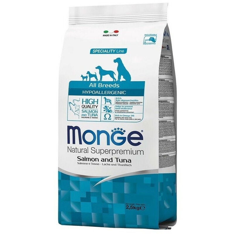 foto del prodotto monge natural superpremium hypoallegenic all breeds con salmone e