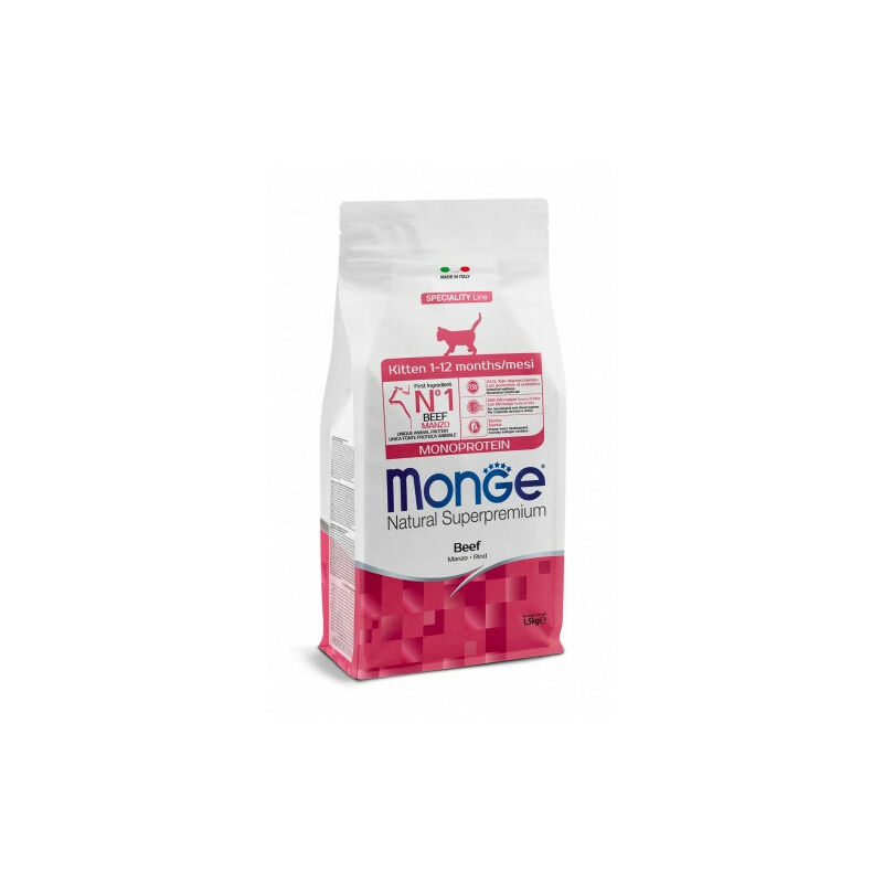 foto del prodotto monge natural superpremium kitten con manzo natural superpremium kitten con manzo sacco da 400 gr