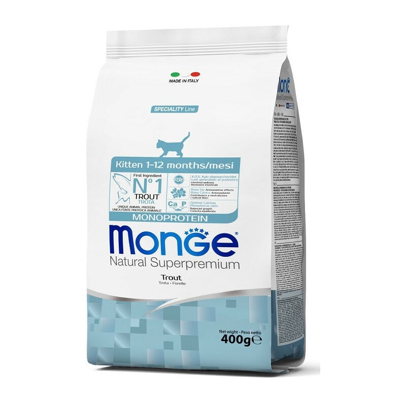foto del prodotto monge natural superpremium monoprotein kitten con trota per