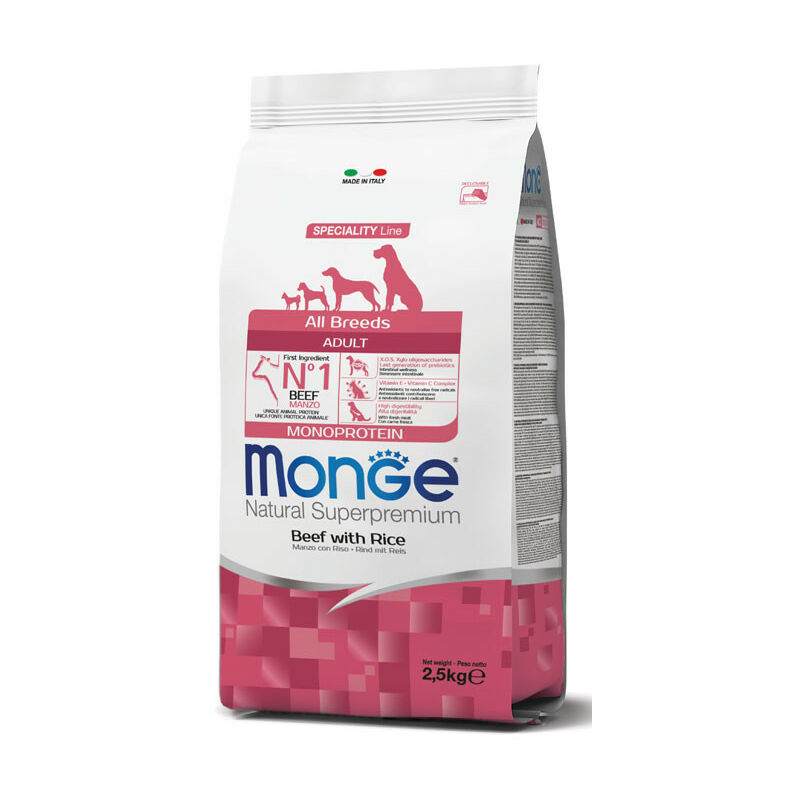foto del prodotto monge natural superpremium per cane adult all breeds con manzo e