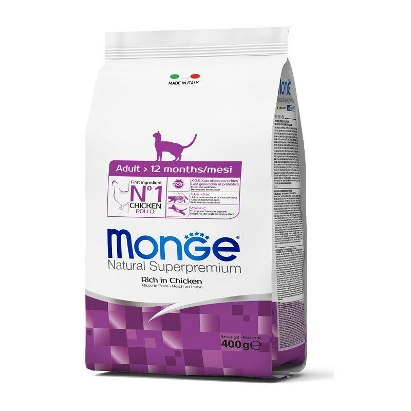 foto del prodotto monge natural superpremium per gatto adult con pollo da 400 gr