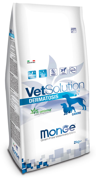foto del prodotto monge vet solution cane dermatosis - 12 kg - dieta veterinaria per cani - 1 ordine scegli lo sconto bzr5 bzr20 200 punti fedeltà