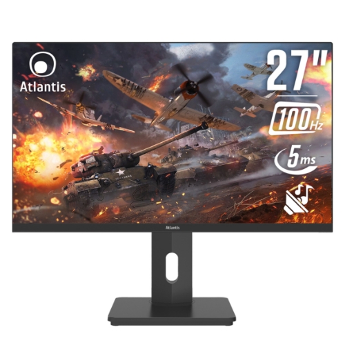 foto del prodotto monitor atlantis gaming led 27 wide a05 ux27if vhdm ips 1920x1080 5ms 270cd m 1.000 1 vesa mm pivot reg. h dp hdmi vga black