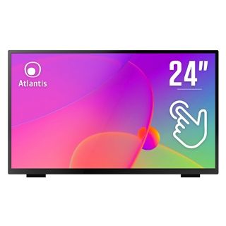 foto del prodotto monitor atlantis touch led 23,8 wide a05 t24a vhdm 1920x1080 8ms 220 212 cd m 3000 1 10m 1 vesa mm vga hdmi dp 10 tocchi