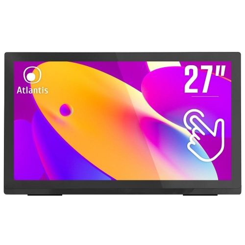 foto del prodotto monitor atlantis touch led 27 wide a05 t27a vhdm 1920x1080 8ms 1000 1 2x2w mm vga hdmi dp 10 tocchi vesa