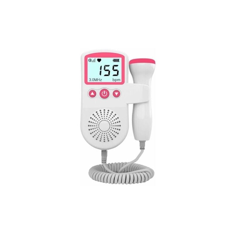 foto del prodotto monitor della frequenza cardiaca fetale doppler per neonati in gravidanza, 50 230 bpm, intervallo di misurazione 3 mhz, rilevatore della frequenza