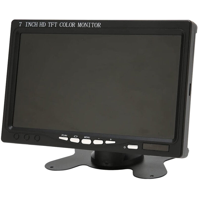 foto del prodotto monitor lcd 7 ingresso hdmi e vga a colori per telecamera videosorveglianza 2 ingressi video per auto poggiatesta macchina casa camper 7 pollici con