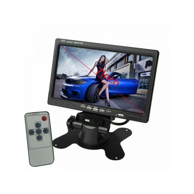foto del prodotto monitor lcd 7 pollici tft auto camper poggiatesta a colori base regolabile