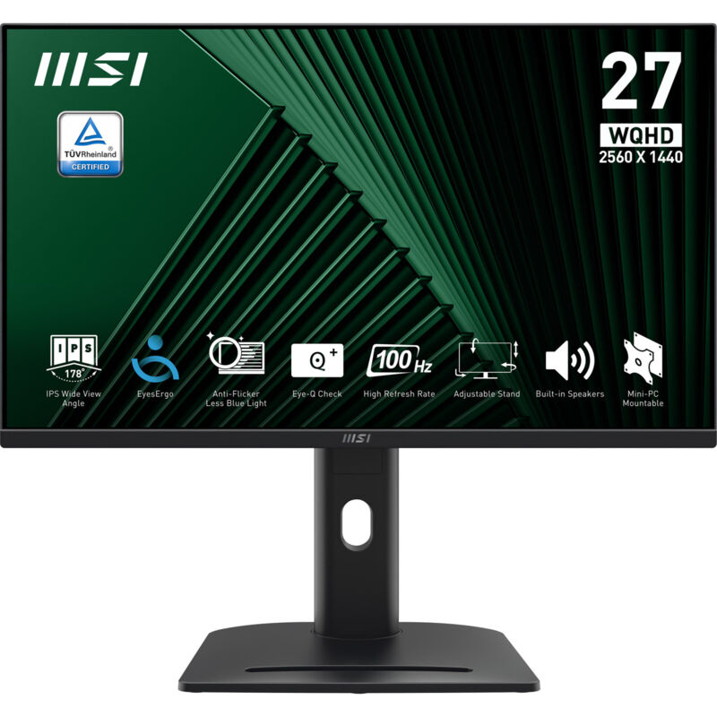 foto del prodotto monitor msi pro mp275qpg 27 ips wqhd 2560x1440 100hz 1ms nero business