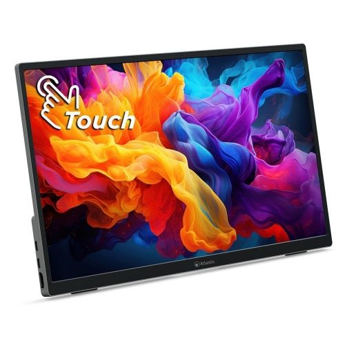 foto del prodotto monitor portatile atlantis led 15,6 touch wide a05-p156at1 ips 1920x1080 16ms 300cd m 1000 1 mm 1xhdmi 2xusb-c cust base piegh