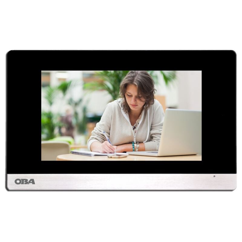 foto del prodotto monitor videocitofono oba compatibile con citofoni a 4 fili, wifi e app tuya 