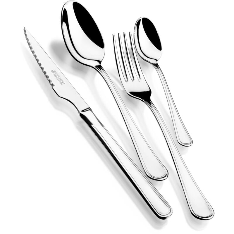 foto del prodotto monix m125974 manila set di posate, con coltelli da bistecca, acciaio inossidabile18 10, 24 pezzi