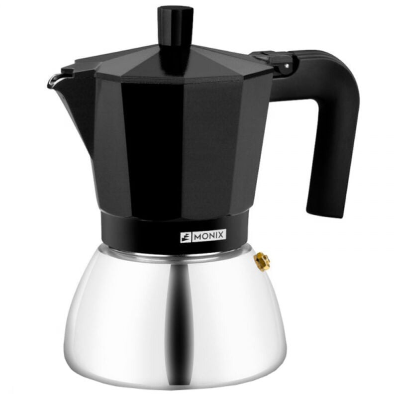 foto del prodotto monix - macchina per il caffè a induzione in acciaio inox nero da 3 t. m863003