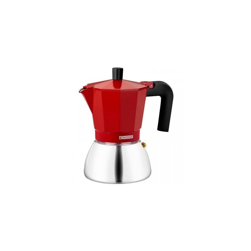 foto del prodotto monix macchina per il caff a induzione in acciaio inox rossa da 6 t. m863106