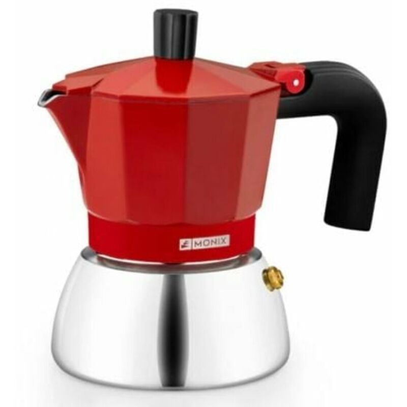 foto del prodotto monix - macchina per il caffè a induzione in acciaio inox rosso da 9 t. m863109