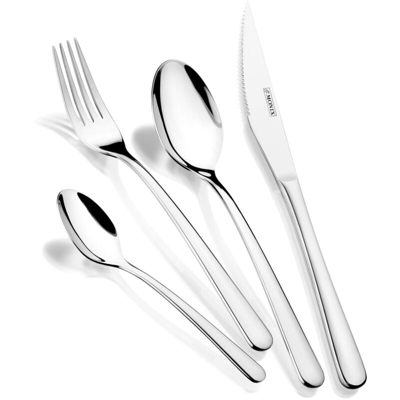 foto del prodotto monix pisa set con coltello per lombata, acciaio inox, grigio, 8.5 x 14.5 x 24 cm, 24 pezzi